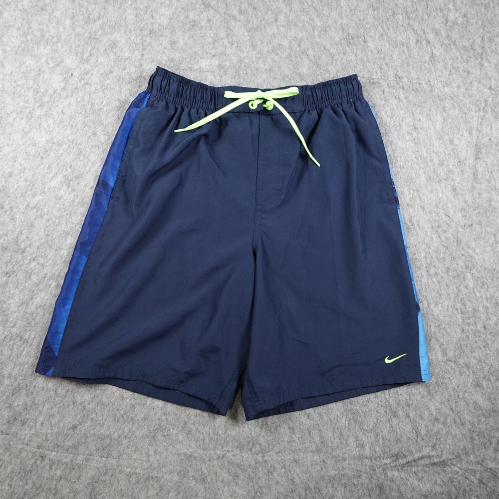 Nike Shorts Mens Medium Navy Blue Swim Trunks Elastic Waist Drawstring